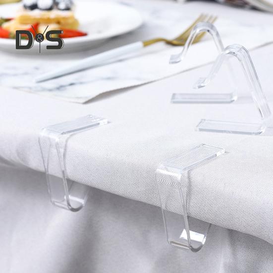 12Pcs Invisible Clear Tablecloth Clip Non-slip Heavy Duty Transparent Indoor Outdoor Wedding Party Picnic Camping Dining Table Cover Holder Fixing