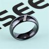 Шарм Свадебные влюбленные Кольцо Простой Черный Девушка Мода Белый Подарок на годовщину Круглый Керамика Ювелирные Изделия