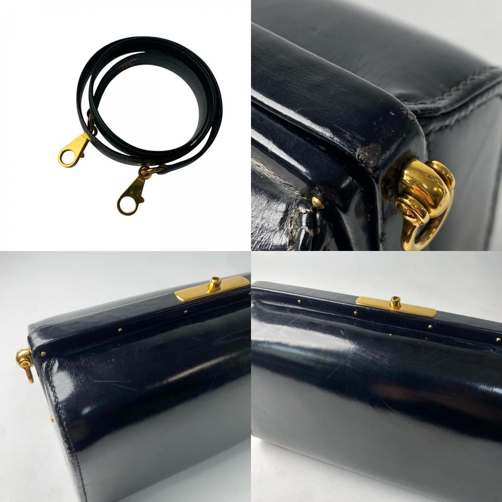 Used HERMESShoulder Bag black/Dark green Box scarf Women