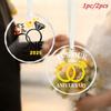1pc/2pcs Glass Wedding Keepsake - Golden/Black Ring Pattern 2025, Engagement/20th Anniversary Gift for Couples/Parents, Valentine's Day Decor