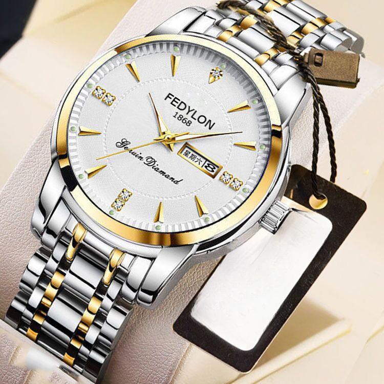 Fortiren Мужские часы Мужские автоматические механические часы Многофункциональные светящиеся водонепроницаемые кварцевые мужские часы