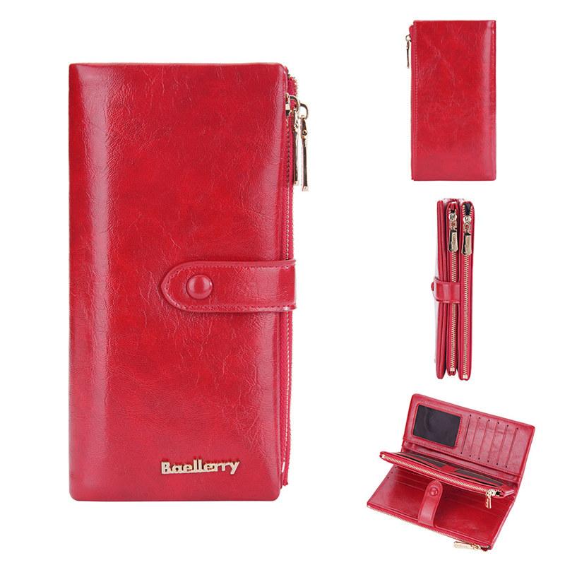 Baellerry Artificial Leather Long Wallets for Women Fashion Card Holder Ladies Zipper Coin Purse GZW