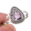 Натуральный розовый аметист драгоценный камень ручной работы 925 проба стерлинговое серебро ювелирное кольцо S.9 U7T23