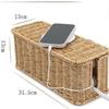 Countryside Style Desktop Socket Sorting Box Imitating Rattan Weaving Bedroom Data Cable Power Cable Sorting Storage Basket New