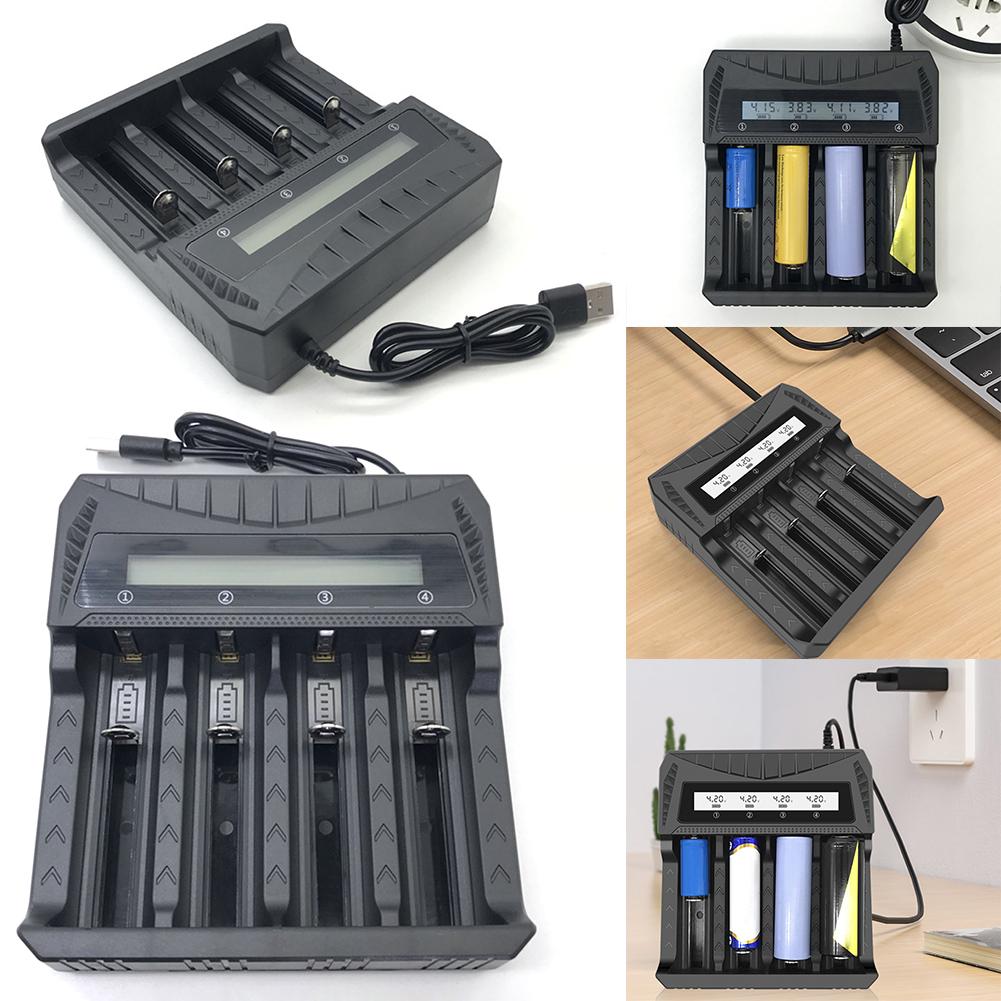 1/2/4 слота интеллектуальное зарядное устройство для аккумуляторов с ЖК-дисплеем USB-вход 18650 литий-ионное зарядное устройство для литий-ионных аккумуляторов 18650 4.2V