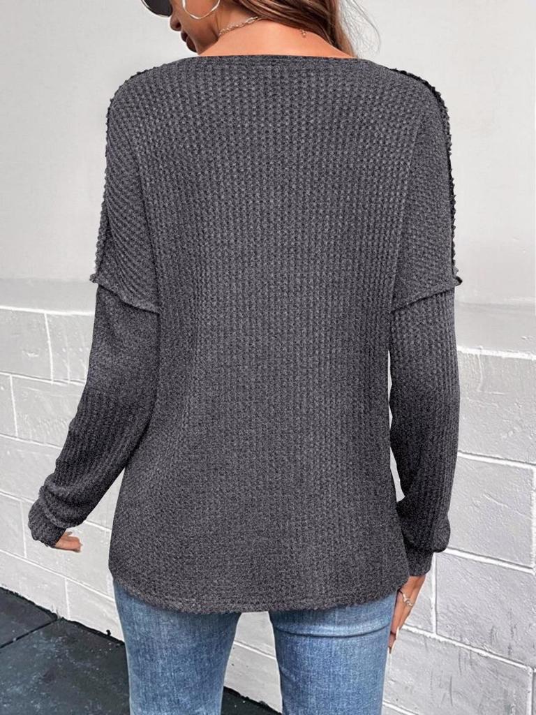 Женский свитер в полоску с V-образным вырезом и длинными рукавами, осень/зима 2024 г.