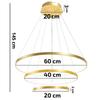 LED ceiling pendant lamp, chandelier, 3 rings, 76w, gold color, adjustable, NEUTRAL