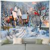 Рождественская уличная снежная сцена Гобелен Спальня Гостиная Домашний Рождественский декоративный гобелен