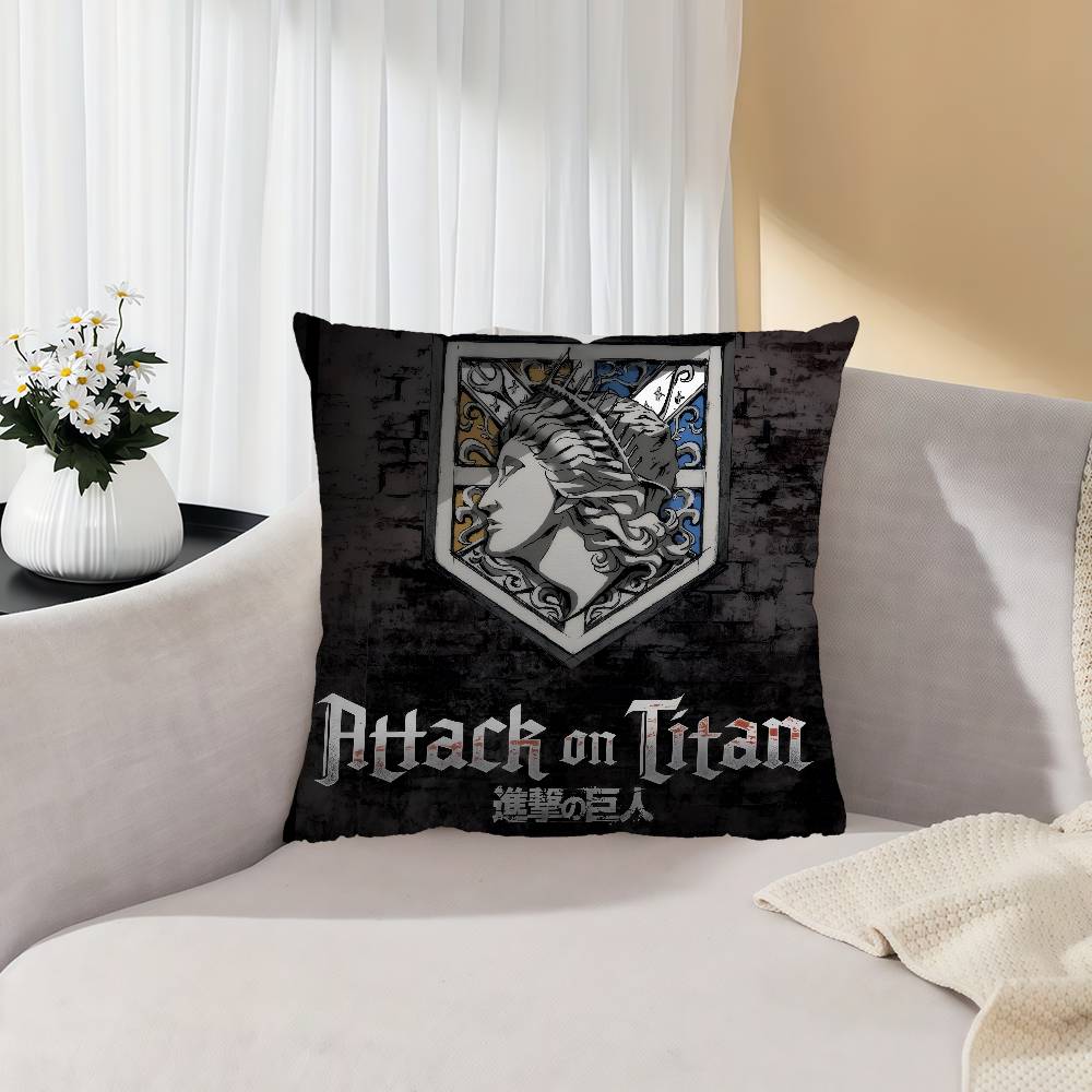 Anime Attacks On Titan Cushion Cover Car Throw Pillow Case For Sofa Car Christmas Gift