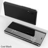 Flip Cover Case - Huawei - P30 - Black - Semi-rigid - Mirror Effect