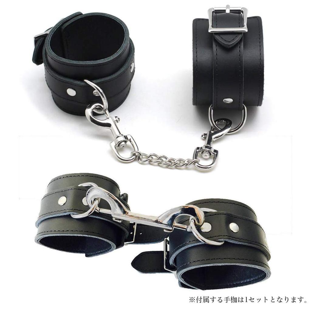 Liebe Seele SM Goods Collar and Handcuffs Black Set Genuine Leather High Quality Cosplay X Silver [Liebe Seele] (black Hardware)