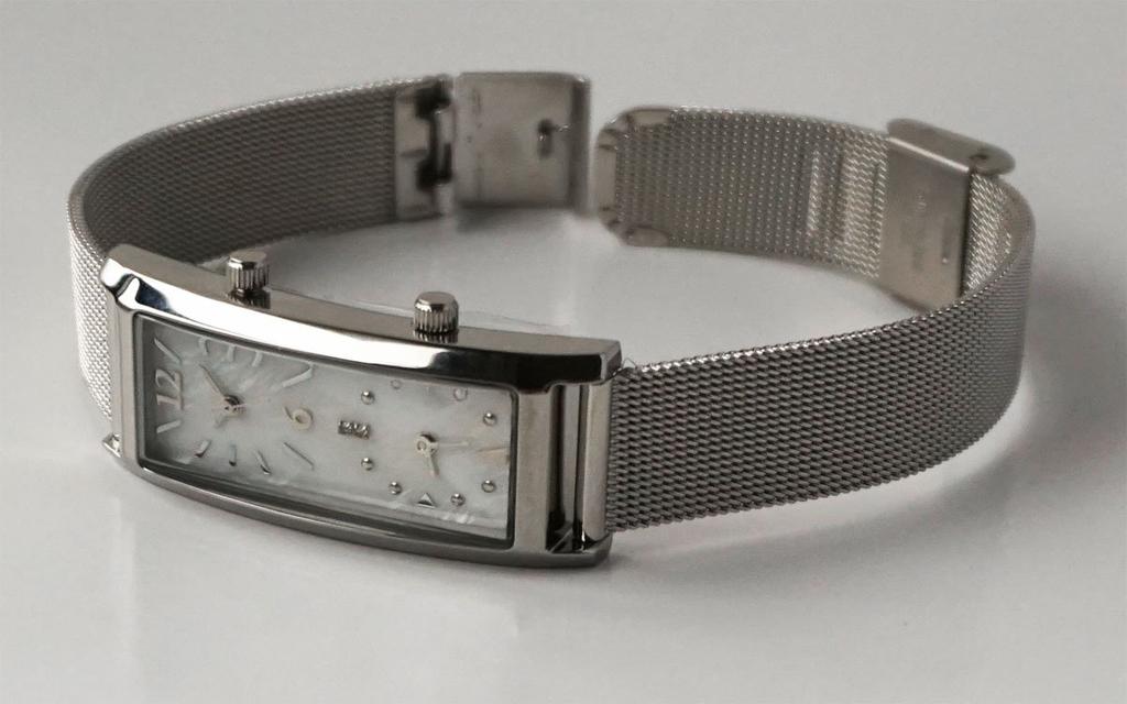 GRANDEUR Dual Time Watch из нержавеющей стали с тонким сетчатым ремешком GSX048W11 Легкие 45 г [GRANDEUR] Женские