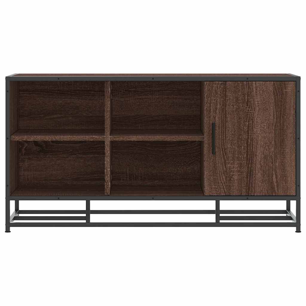 Shoe Bench Brown Oak Effect 100x40x53.5 cm Engineered Wood & Metal