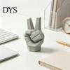 Фигурка жеста победы, 3D-печатная скульптура руки, Современная статуэтка из смолы для дома, офиса, Геометрическое искусство, Декор для стола, Креативное пальцевое украшение, полка