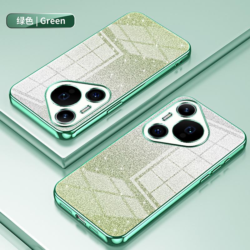 Применимо к Huawei Pura80Pro гальванизированный чехол для мобильного телефона с блестками Pura70Pro прозрачный P60 противоударный защитный чехол P30