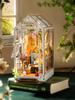 Rolife 3D Puzzle 3D DIY Kit Подставка для книг Миниатюрный кукольный домик Светодиодное освещение Сборка из дерева Иллюстрированные инструкции по изготовлению деревянных изделий В комплект входят Цветочный магазин Взрослые