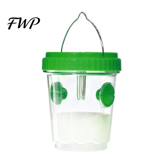 Fruit Fly Trap with Light Outdoor Solar Wasp Trap, Hanging Waterproof Hornet Bucket, Reusable Yellow Jacket Powered LED Light, Catcher for Garden