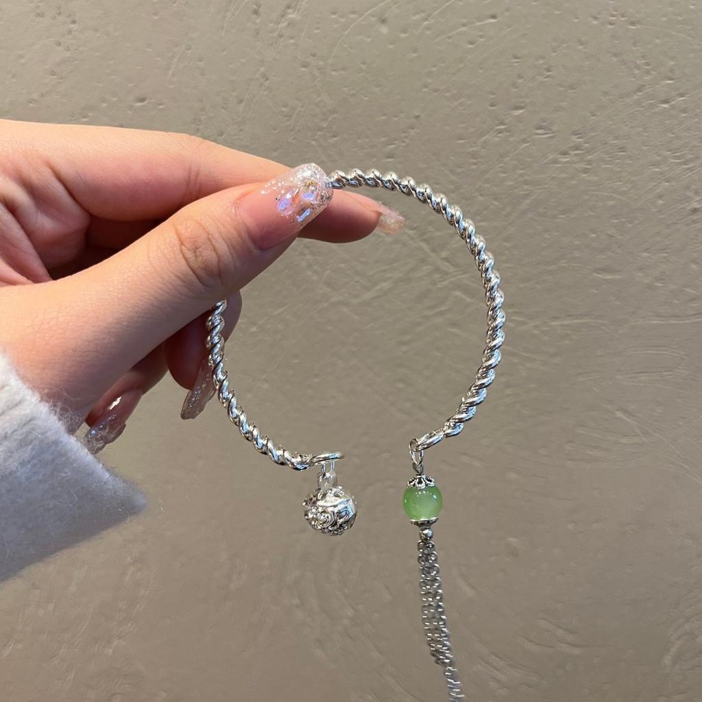 Хит продаж Браслет «Беглянка-принцесса» Высококлассный Легкая роскошь Нишевый дизайн Серебряные украшения с бантом и колокольчиком для женщин