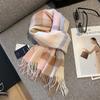 100% Wool Women Winter Scarf Plaid Long Warm Cashmere Scarves Hijab Lady Shawl Wrap Pashmina Bandana Head Scarves Poncho Stoles