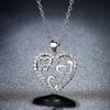 Huitan Exquisite Multi Love Heart Pendant Necklace for Women Silver Color Luxury Cubic Zirconia Aesthetic Bridal Wedding Jewelry