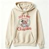 Just A Girl Who Loves Christmas Hot Cocoa Gingerbread Man Graphic Hoodie Hooded Sweatshirt Xmas Holiday Casual Pullover Top Gift