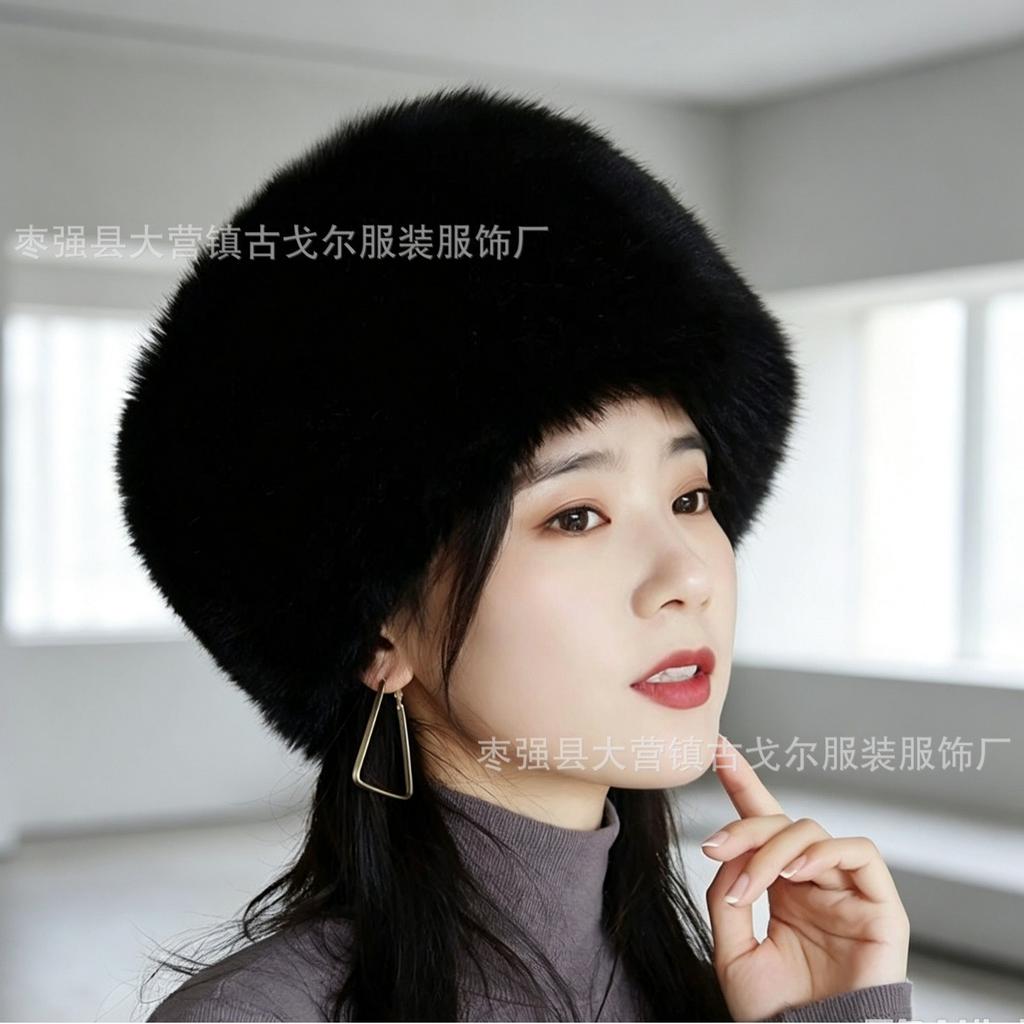 Princess hat, new plush hat, winter thickened ear protector, concubine hat, new fashionable imitation fox hair millinery hat