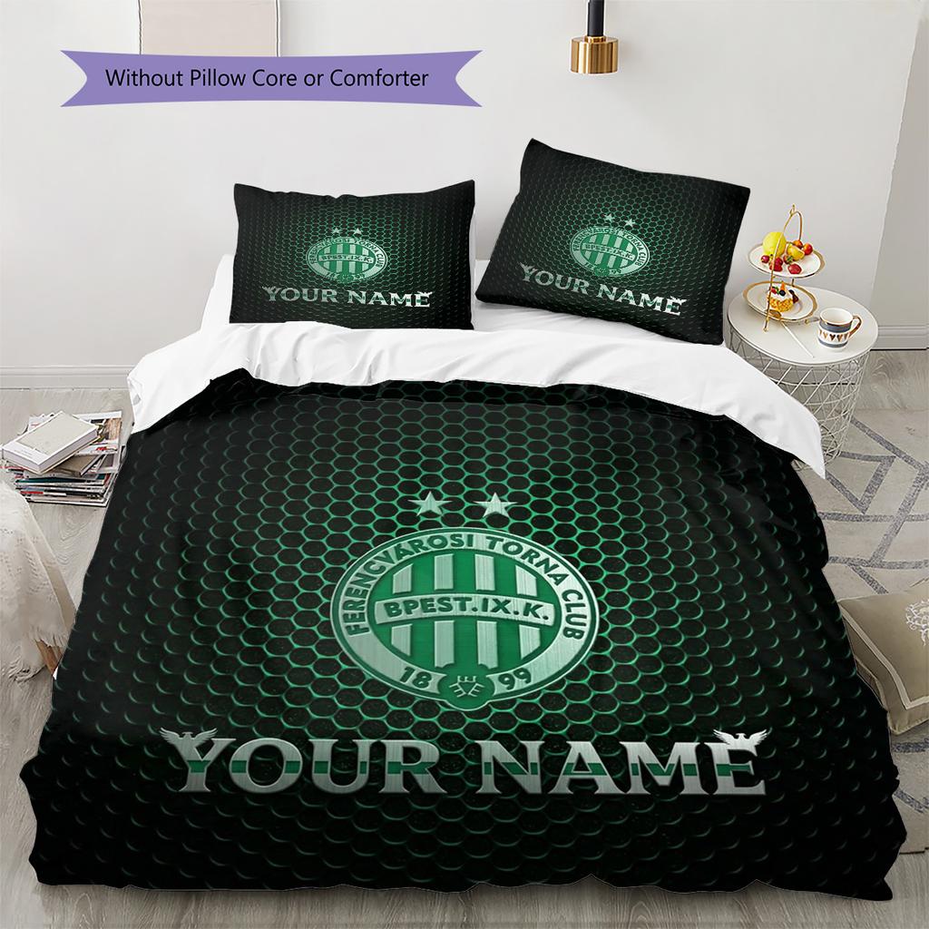 Green Eagle Crest Custom Name Pattern Bedding Quilt Set Quilt Cover Pillowcase Home Birthday Gift(1 * duvet cover + 2 * pillowcase, without core)