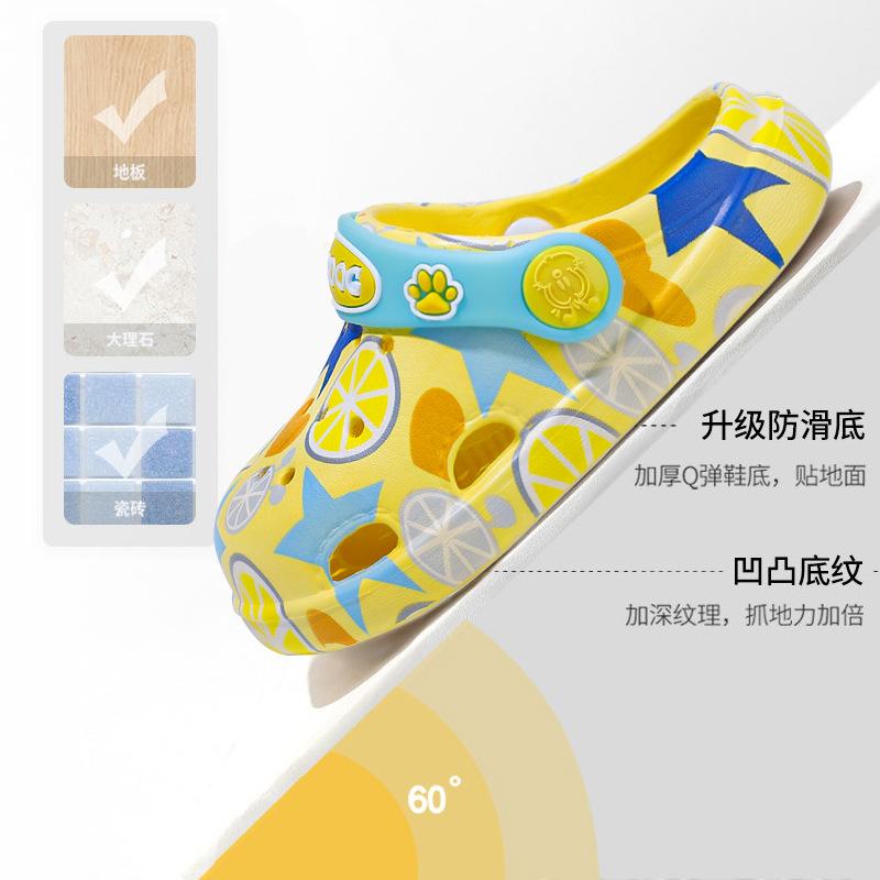Детская обувь с отверстиями, летняя детская мужская и женская пляжная обувь с рисунком из мультфильмов, партия детских классных тапочек