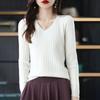 Women Sweater Long Sleeve Top Knitted Pullover V-Neck Fashion Sweater Woman Spring Autumn Basic Female Clothing Sweaters
