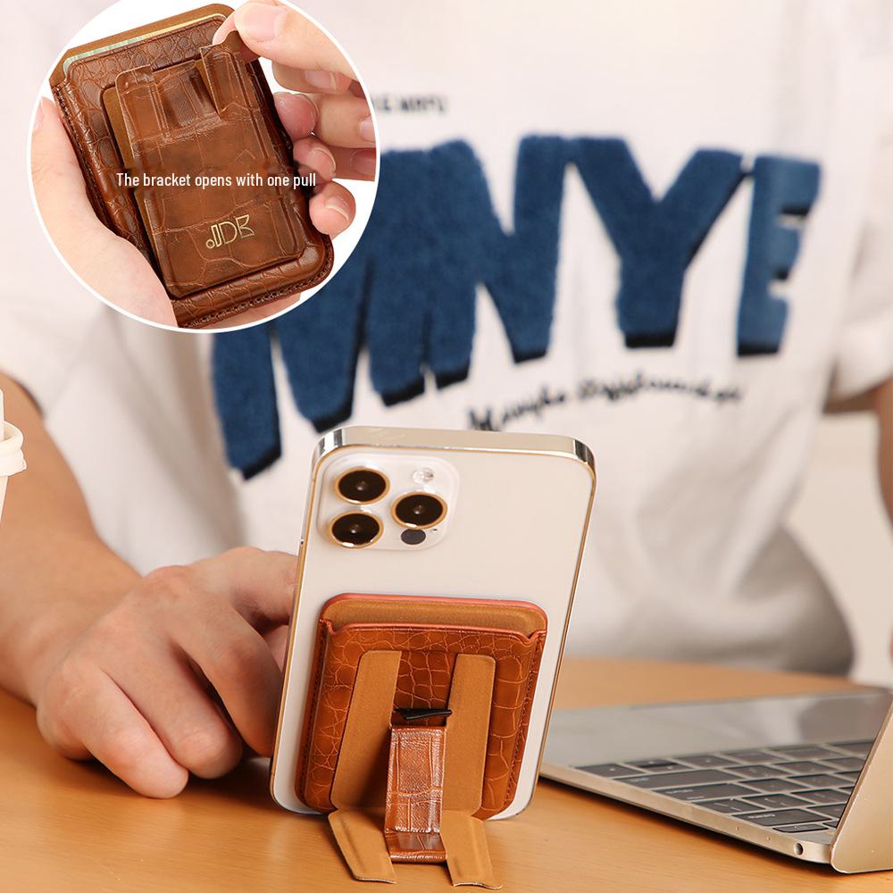 Magsafe Card Holder for iPhone 13: Magnetic Sticker for Cards, Lazy Desktop Stand.