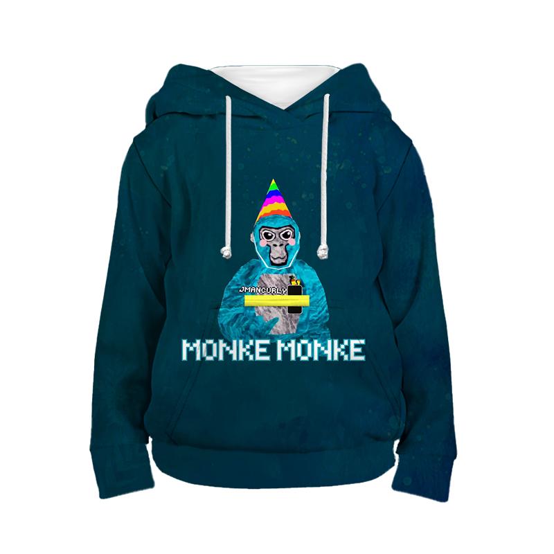 Gorilla Tag Monke Sweatshirts Autumn Baby Kids Tops Monkey Casual Sports Long Sleeve Clothing Sports Kids Boy Girl Toddler Hoodies