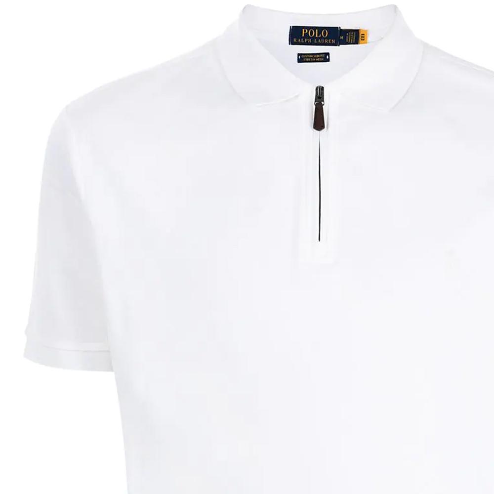 Polo Ralph Lauren Однотонный пуловер Прямой крой Футболка поло с коротким рукавом Мужские топы Белый 710842622-002