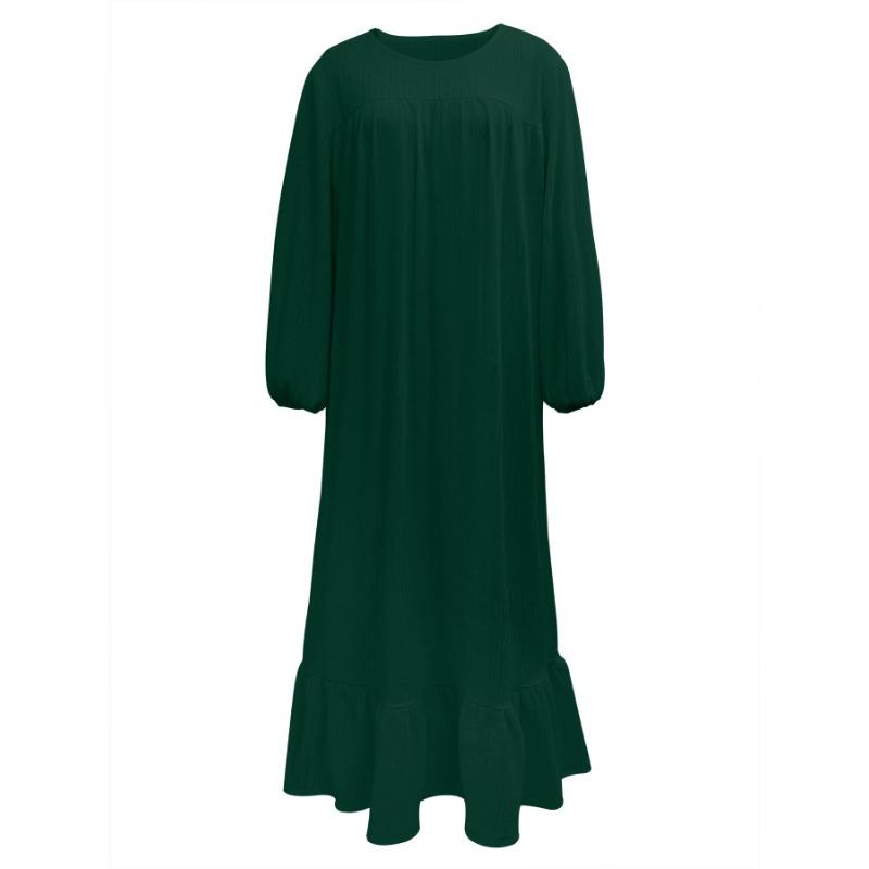 Женское весенне-осеннее модное винтажное длинное платье с длинными рукавами и оборками по подолу