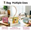 Small Mesh Beach Pouch Clear Cosmetic Bag with Detachable Wrist Strap Travel Organizer for Sunscreen Keys Cables