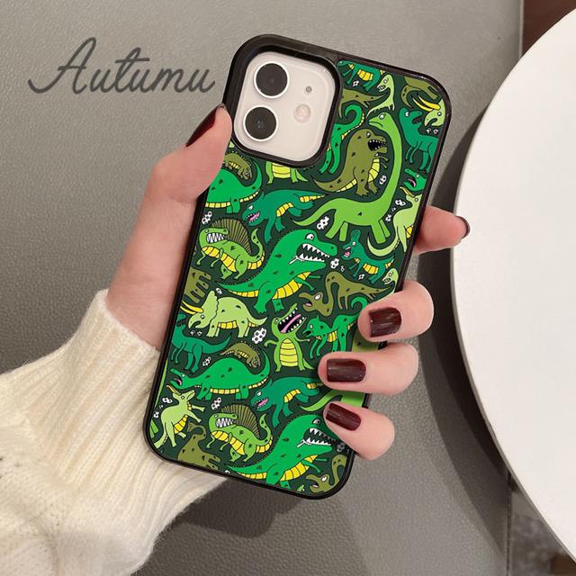 Веселый чехол для телефона с динозаврами для iPhone 11 12 13 14 Pro Max mini XR XS SE 2020 6S 7 8 Plus Samsung Galaxy S21 S22