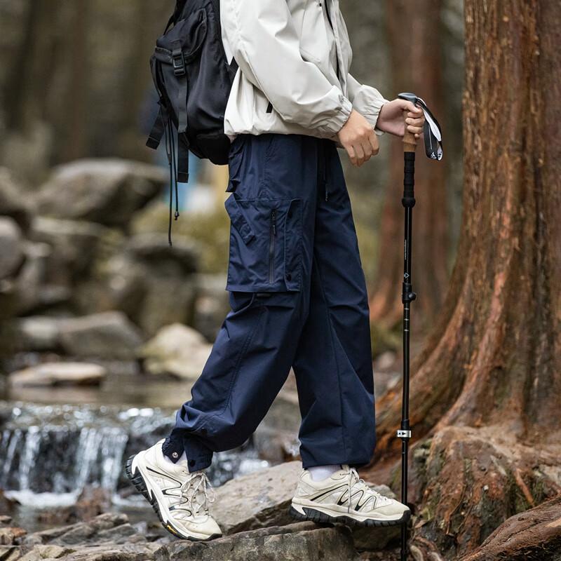 Homlean Hiking Trendy Casual Pants for Men, Spring Outdoor Cycling Cargo Loose-Fit Joggers, HT05 Navy Blue 4XL