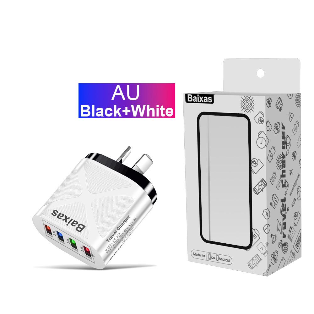 Многопортовое быстрое зарядное устройство 4 USB 5V/2.4A - Вилка AU/EU/UK/US