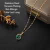 Новые necklaces из нержавеющей стали с зелеными кристаллами в стиле легкой роскоши для женщин, корейская мода, темперамент, сексуальная женская цепочка на ключицы, ювелирные изделия