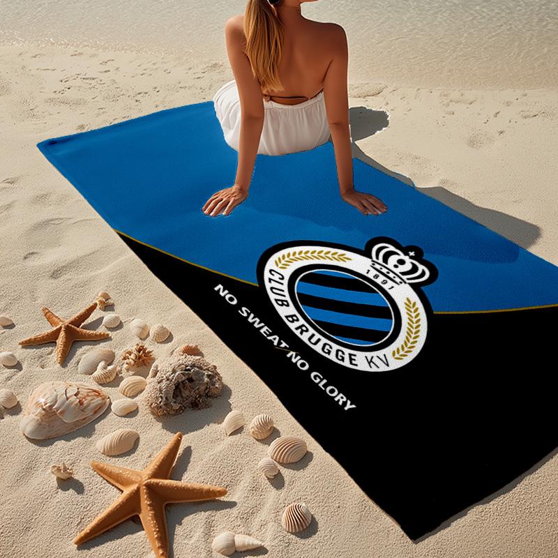 1PC Club Brugge Fc Crest Beach Towel - Soft, Absorbent Microfiber, Lightweight, Ideal for The Beach, Parties, Travel, Camping fan gifts