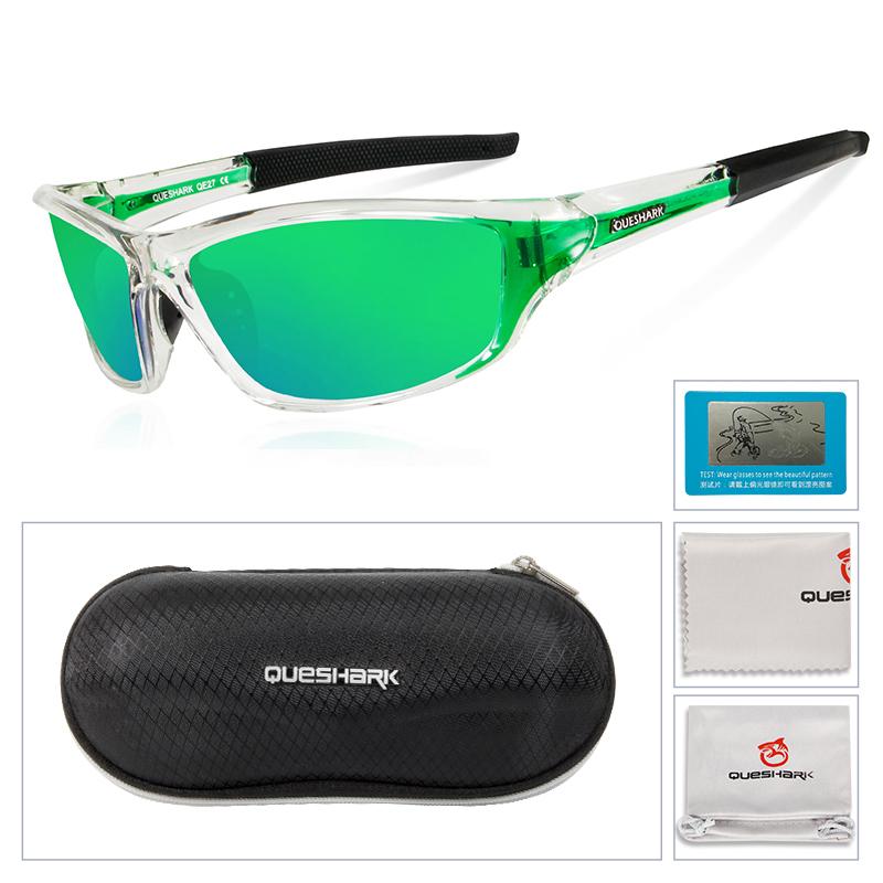Queshark UV400 Polarized Camping Hiking Fishing Sport Eyewear Cycling Glasses MTB Bike Racing Bicycle Sunglasses Driving Goggles