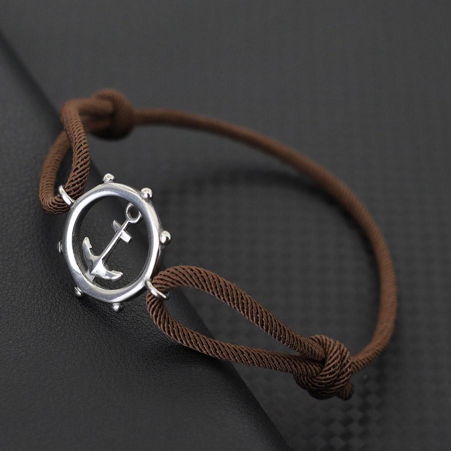 Браслет из нержавеющей стали с якорем, мужской, плетеный, миланский, ручной, женский, нейлоновый, морской, браслет, штурвал, повседневные украшения на запястье