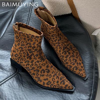 Замшевые массивные женские ботильоны с острым носком, элегантные туфли на среднем каблуке, новые трендовые брендовые туфли-лодочки в готическом стиле, зимние туфли-челси Botas De Mujer