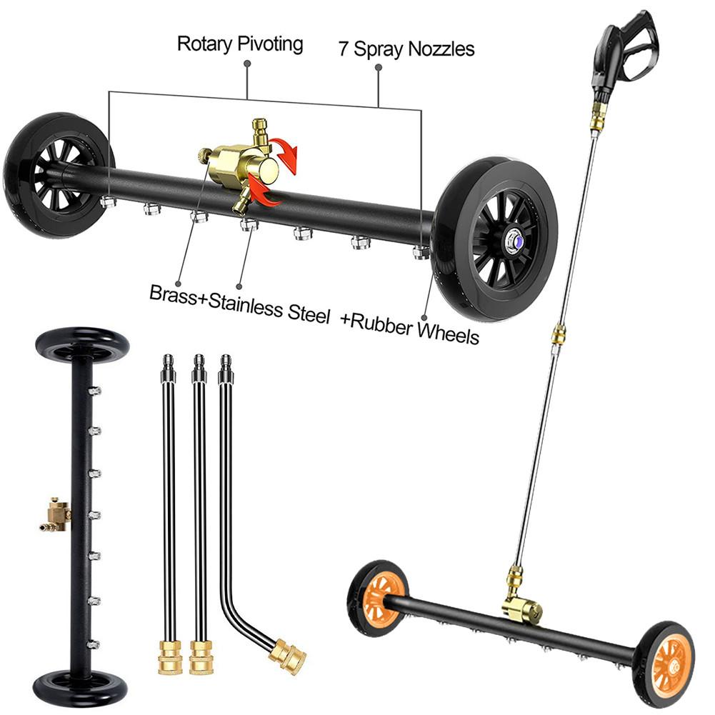 4000 PSI Car Chassis High Pressure Washer Floor Wash Water Broom 22 Inch Dual Function Undercarriage Surface Cleaner