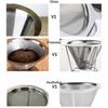 Кофейный фильтр из нержавеющей стали 304, двухслойный, с мелкой сеткой, безбумажный, многоразовый, капельница для кофе, конус, сито, воронка, аксессуары для кофеварки