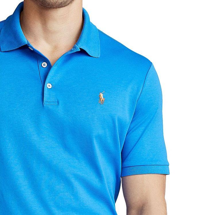 Polo Ralph Lauren однотонный вышитый логотип свитер прямой покрой короткий рукав поло мужские топы синий 710660606-063