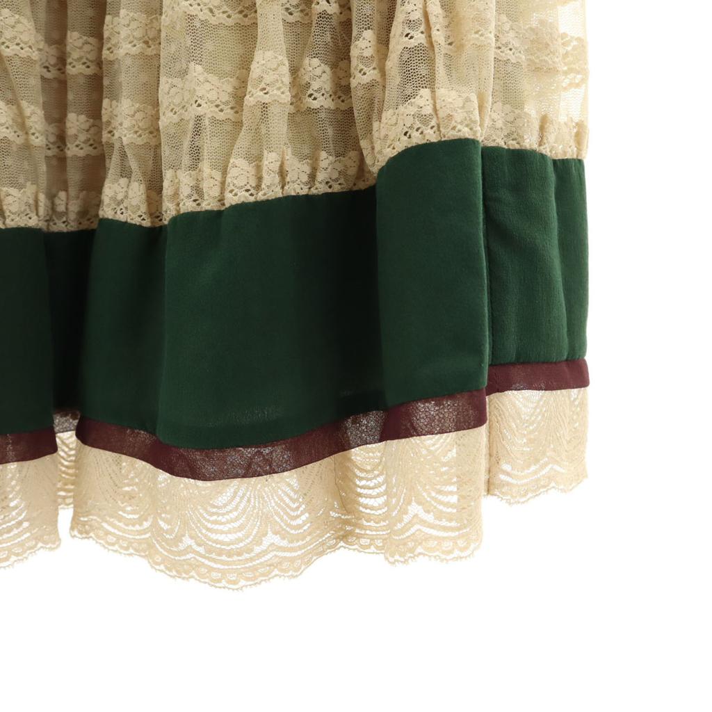 TOCCA Шелковая кружевная юбка миди длины цвета слоновой кости система Женщины Б/У