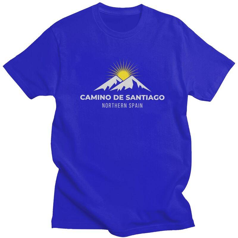 Мужская футболка на заказ «Buen Camino De Santiago» 100% хлопок, футболка для отдыха, с коротким рукавом, приталенная одежда, подарок
