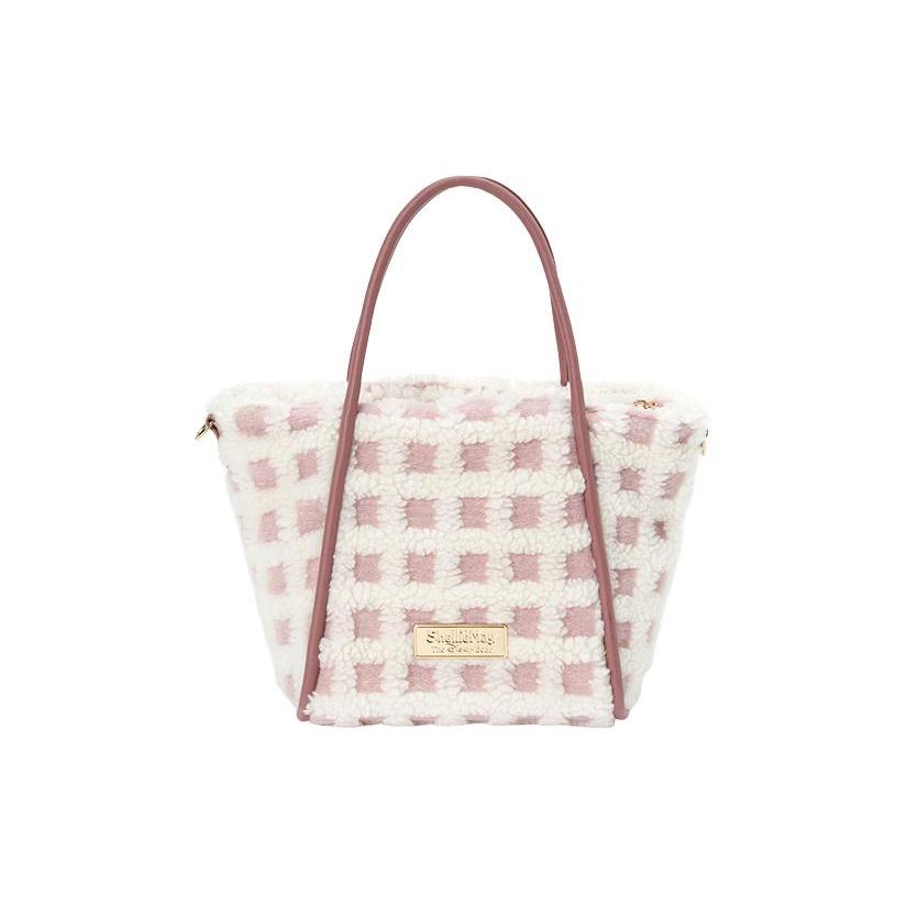 New Disney Plush Tote Shoulder Bag Crossbody Bag Handbag Regular Women's Pink & White 400060362344