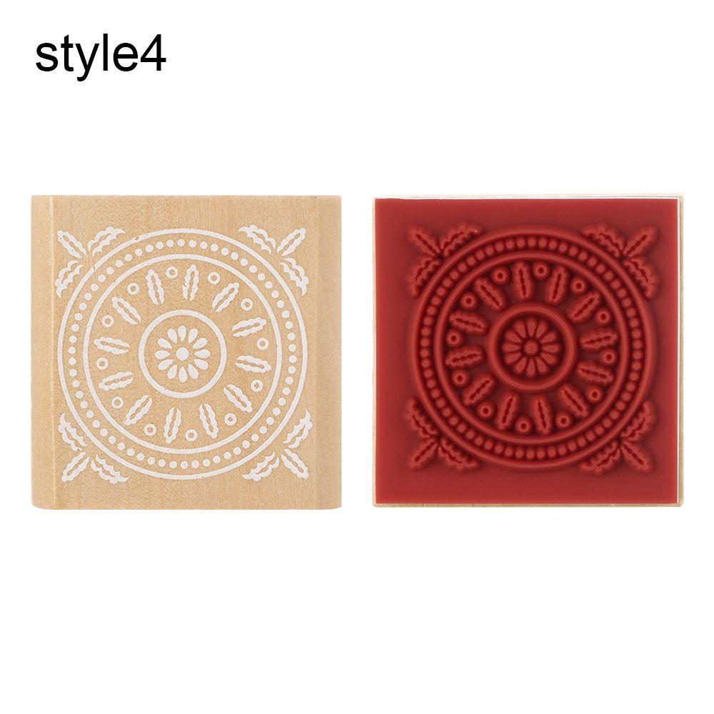 Декоративные винтажные DIY крафт квадратные цветочные штампы деревянные резиновые для скрапбукинга