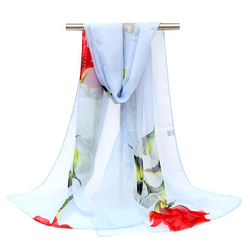 Spring/Summer New Women'S Silk Scarf 150 * 45cm Simulated Silk Twill Square Scarf Fashion Printed Large Square Scarf Professional Scarf